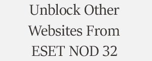 Unblock Website From ESET NOD 32 Antivirus System Plans