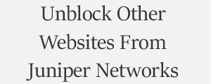 Unblock Website From Juniper Networks Security Plans