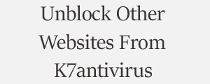 Unblock Website From K7 Antivirus Plans